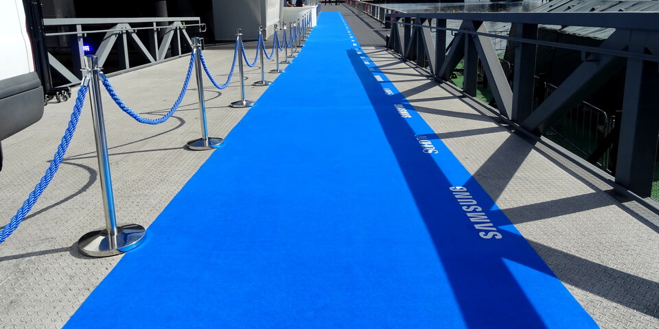 Blue Runner Carpet For Event