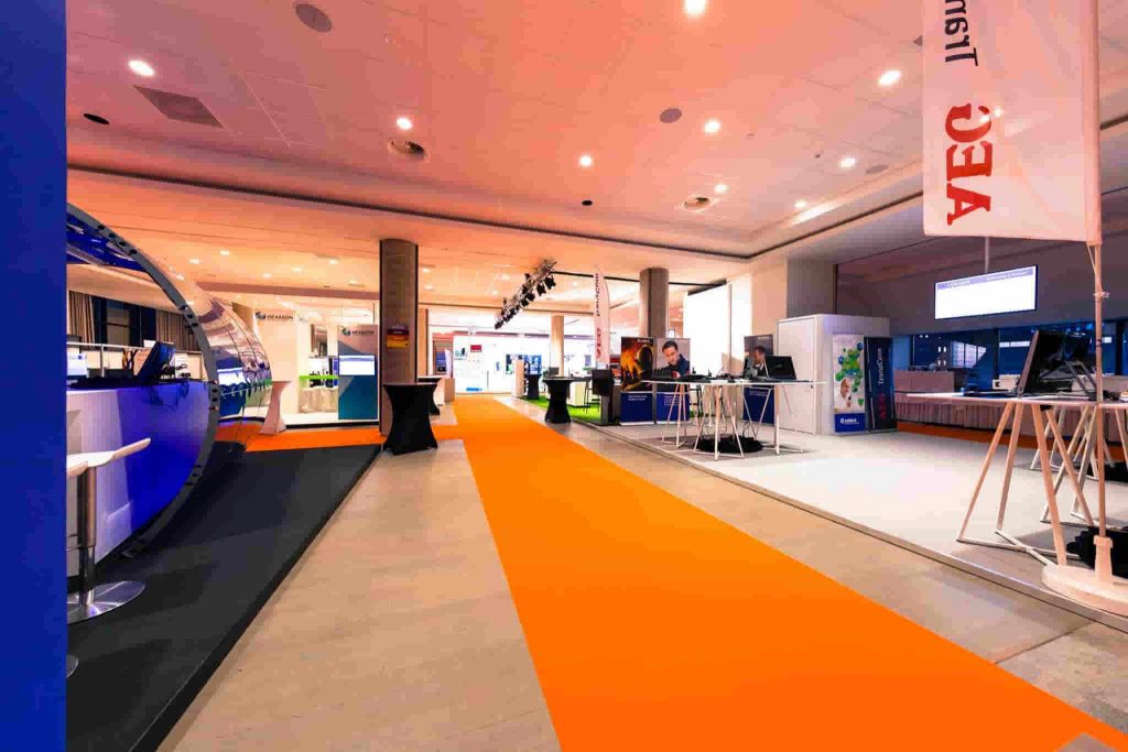 Orange exhibiton carpet
